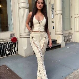 Hidden Cult Wynn Lace-Up Top and Pants Set